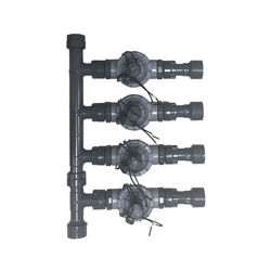 Click here to see Commodity  4-Valve Sprinkler Manifold Setup with Flow Control - Irritrol NPT Globe Valves and 1