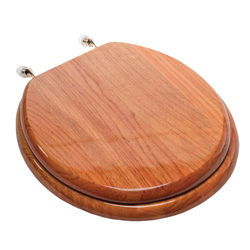 Click here to see Jones Stephens C2B1R17BN Jones Stephens C2B1R17BN Oak - Brushed Nickel Hinge Round Wood Toilet Seat