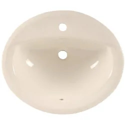 Click here to see American Standard 0475.047.222 American Standard Aqualyn Countertop Sink, Faucet Ledge, Front Overflow, 1-Hole, Linen - 0475.047.222