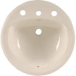 Click here to see American Standard 0490.011.222 American Standard Rondalyn Countertop Bathroom Sink, 3-Hole, 8in Centers, Linen - 0490.011.222
