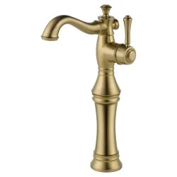 Click here to see Delta 797LF-CZ Delta Cassidy Hook Spout Champagne Bronze Vessel Lavatory Faucet with Single-Hole Riser, Less Drain, 1.2 GPM, Single-Handle, Lever Handle - 797LF-CZ