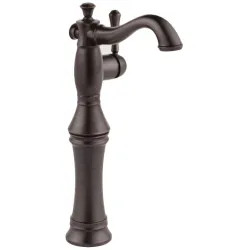 Click here to see Delta 797LF-RB Delta Cassidy Hook Spout Venetian Bronze Vessel Lavatory Faucet with Single-Hole Riser, Less Drain, 1.2 GPM, Single-Handle, Lever Handle - 797LF-RB
