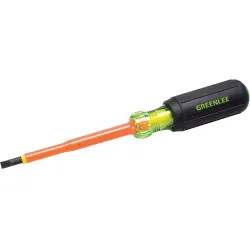 Click here to see Greenlee 0153-21-INS Greenlee 0153-21-INS Insulated Cabinet Tip Screwdriver (3/16