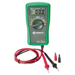 Click here to see Greenlee DM-25 Greenlee DM-25 Digital Multimeter, 600 VAC/DC 1.5 V/9 V Battery