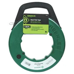 Click here to see Greenlee FTS438-125 Greenlee FTS438-125BP Fish Tape, 1/8 in Width 1/16 in Blade, 125 ft Reel, Steel