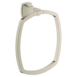 Click here to see Grohe 40630EN0  GROHE 40630EN0 Brushed Nickel Grandera 8-Inch Towel Ring