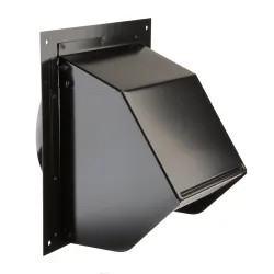 Click here to see Broan 843BL Broan-NuTone Fresh Air Inlet Wall Cap for 6-inch Round Duct, Black Powder Coat Paint- 843BL