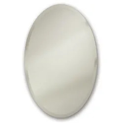 Click here to see Jensen 52WH184PV Jensen Metro White 31-1/4in Oval Medicine Cabinet with Beveled Mirror, Concealed Hinges, Adjustable Glass Shelves - 52WH184PV