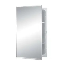 Click here to see Jensen 1459 Jensen Horizon Basic White 14in Width x 23-3/4in Height Recess-Mounted Medicine Cabinet with Mirror Front and Two Shelves - 1459