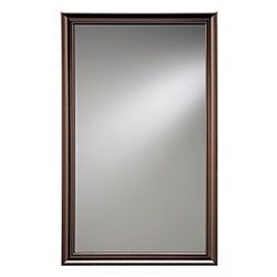 Click here to see Jensen 625N244BZP Jensen Ashton Oil-Rubbed Bronze 25-1/2in Framed Bathroom Cabinet with Flat Mirror, Adjustable,Glass Shelves -  625N244BZP