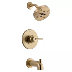Click here to see Delta T14459-CZ Delta Trinsic Monitor 14 Series H2Okinetic Tub/Shower Faucet with Rain Showerhead, Single-Handle, 1.75 GPM, Lever Handle, Champagne Bronze - T14459-CZ