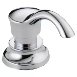 Click here to see Delta RP71543 Delta Cassidy Chrome Soap/Lotion Dispenser with Refill Funnel, 13oz Capacity, 2-1/2in Deck Thickness - RP71543