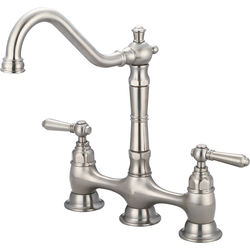 Click here to see Pioneer 2AM500-BN Pioneer Americana Two-Handle Bridge Kitchen Faucet, Brushed Nickel - 2AM500-BN