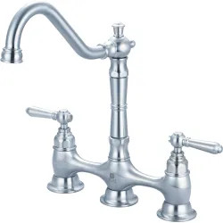 Click here to see Pioneer 2AM500-SS Pioneer Americana Two-Handle Bridge Kitchen Faucet, Stainless Steel - 2AM500-SS