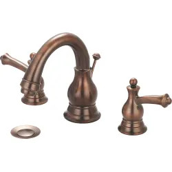 Click here to see Pioneer 3BL200-ORB Pioneer Bellaire Widespread C-Spout Bathroom Faucet with Pop-Up Drain, Two-Handle, 1.5 GPM, Metal Lever Handle, ADA, Oil-Rubbed Bronze - 3BL200-ORB