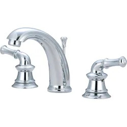Click here to see Pioneer 3DM300 Pioneer Del Mar Widespread J-Spout Bathroom Faucet with Pop-Up Drain, Two-Handle, 1.2 GPM, Metal Lever Handle, ADA, Polished Chrome - 3DM300