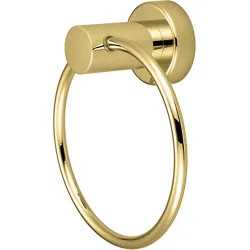 Click here to see Pioneer 7MT034-PB Pioneer Motegi Round Wall Mounted Hand Towel Ring, Metal Constructed, Polished Brass - 7MT034-PB