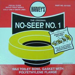 Click here to see Harvey 001025-N No-Seep #1 Toilet Gasket Wax Ring with Bolts