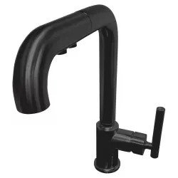 Click here to see Kohler 7506-BL Kohler Purist Single-Handle Pull-Out Kitchen Faucet, 3-Function, Matte Black - K-7506-BL