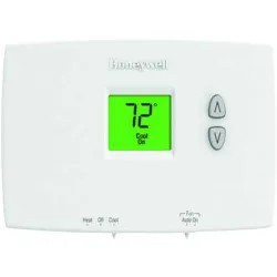 Click here to see Honeywell TH1110DH1003 Honeywell PRO 1000 Horizontal Mount Non-Programmable Thermostat For 1 Heat and 1 Cool Heat Pump or Conventional Systems, Premier White - TH1110DH1003