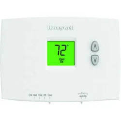 Click here to see Honeywell TH1210DH1001 Honeywell PRO 1000 Horizontal Mount Non-Programmable Thermostat For 2 Heat and 1 Cool Heat Pump or Conventional Systems, Premier White - TH1210DH1001 