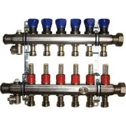 Click here to see Viega 15904 Viega 15904 6-Port Stainless Steel Manifold, 1-1/4