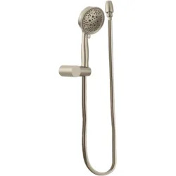 Click here to see Moen 3636EPBN Moen 4-3/8in Four-Function Wall-Mount Hand Shower with Bracket and 69in Hose, Round, Eco-Performance, LifeShine Finish, 2 GPM, WaterSense, Brushed Nickel - 3636EPBN