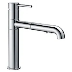 Click here to see Delta 4159-DST Delta Trinsic Two-Function One-Handle Deck Mount Chrome Pull-Out Kitchen Faucet, 1.8 GPM, Lever Handle, Diamond Seal Technology, ADA - 4159-DST