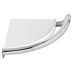 Click here to see Delta 41516 Delta Decor Assist Contemporary Corner Shelf with Assist Bar, Chrome - 41516