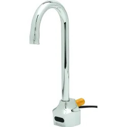 Click here to see T&S Brass EC-3101-VF5-TMV T&S Brass EC-3101-VF5-TMV ChekPoint Sensor Faucet, Wall Mount, Gooseneck, AC/DC Control Module, 0.5 GPM Outlet, TMV