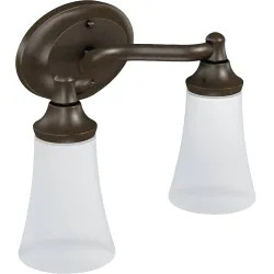 Click here to see Moen YB2862ORB Moen YB2862ORB Eva Oil-Rubbed Bronze Two-Globe Bath Light Fixture