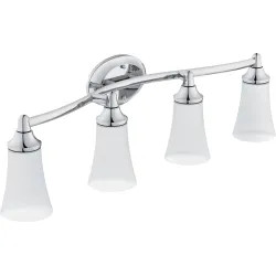 Click here to see Moen YB2864CH Moen YB2864CH Chrome Eva Four-Globe Bath Light Fixture