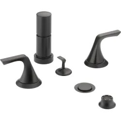 Click here to see Brizo 68450-BL Brizo Sotria Two-Handle Bidet Faucet with Diverter and Metal Pop-Up, Lever Handles, 4-Hole, Matte Black - 68450-BL