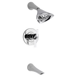 Click here to see Brizo T60450-PC Brizo Sotria TempAssure Thermostatic Tub/Shower Faucet with H2Okinetic Rain Showerhead, 1.75 GPM, Two-Handle, Lever Handles, Polished Chrome - T60450-PC