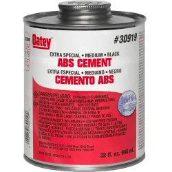 Click here to see Oatey 30917 1/2 Pint ABS Extra Special Black Cement