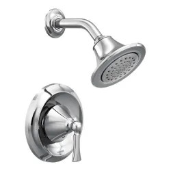 Click here to see Moen T4502 Moen Wynford Posi-Temp Single-Handle Shower Faucet, One-Function, 2.5 GPM, Lever Handle, Chrome - T4502