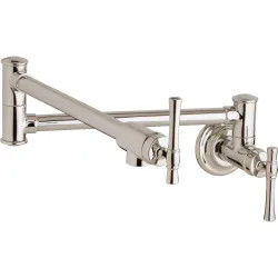 Click here to see Elkay LKEC2091PN Elkay Explore Wall-Mount Pot Filler Faucet, Lever Handles, Polished Nickel - LKEC2091PN