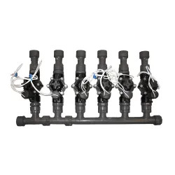 Click here to see Commodity  6-Valve Sprinkler Manifold Setup with Flow Control - Weathermatic 1