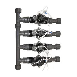 Click here to see Commodity  4-Valve Sprinkler Manifold Setup with Flow Control - Weathermatic 1
