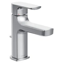 Click here to see Moen 6900 Moen Rizon One-Handle Low Arc Chrome Bathroom Faucet with Metal Lift Rod Drain, WaterSense Certified, Flexible Supply Line - 6900