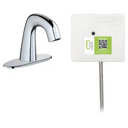 Click here to see Chicago Faucet EQ-A12A-53ABBN Chicago Faucets EQ-A12A-53ABBN EQ Brushed Nickel EQ Curved Series Lavatory Sink Faucet with Hands-free Infrared Detection