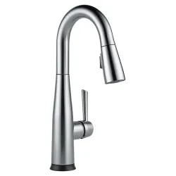 Click here to see Delta 9913T-AR-DST Delta Essa Touch2O Single Handle Pull-Down Bar/Prep Faucet, Arctic Stainless - 9913T-AR-DST
