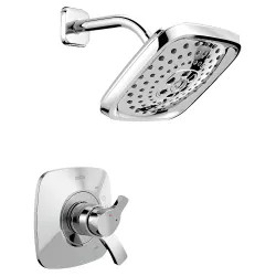 Click here to see Delta T17252 Delta Tesla Monitor 17 Series Two-Handle Shower Faucet with 3-Setting Rain Showerhead, 1.75 GPM, Lever Handles, Chrome - T17252