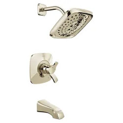Click here to see Delta T17452-PN Delta Tesla Monitor 17 Series H2Okinetic Tub/Shower Faucet with 3-Setting Rain Showerhead, Two-Handle, 1.75 GPM, Lever Handle, Polished Nickel - T17452-PN