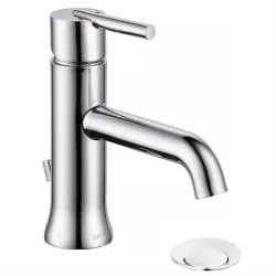 Click here to see Delta 559LF-MPU Delta Trinsic Tube Spout Chrome Lavatory Faucet with Escutcheon, Metal Pop-Up, 1.2 GPM, Single-Handle, Lever Handle - 559LF-MPU