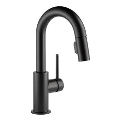 Click here to see Delta 9959-BL-DST Delta Trinsic Two-Function Single-Handle Matte Black Pull-Down Bar/Prep Faucet, 1.8 GPM, Lever Handle, Diamond Seal Technology, ADA - 9959-BL-DST