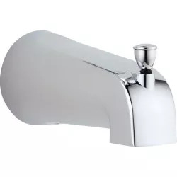 Click here to see Delta RP81273 Delta Windemere Chrome Tub Spout with Pull-Up Diverter, Slip-On, 5-3/8in Spout Length,  Wall-Mount Single Hole Installation, Brass Construction - RP81273