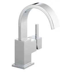Click here to see Delta 553LF-GPM Delta Vero High-Arc Deck-Mount Chrome Lavatory Faucet, Metal Pop-Up, 1 GPM, Single-Handle, Lever Handle - 553LF-GPM