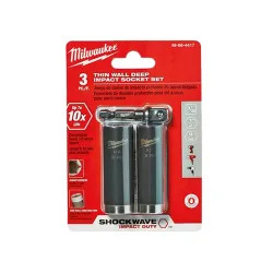 Click here to see Milwaukee 49-66-4417 Milwaukee 49-66-4417 SHOCKWAVE 3-piece Deep Well Impact Socket Set