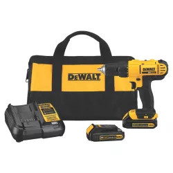 Click here to see Dewalt DCD771C2 Dewalt DCD771C2 Cordless Drill/Driver Kit, 20 V, Lithium-Ion, 1/2 in Keyless Chuck